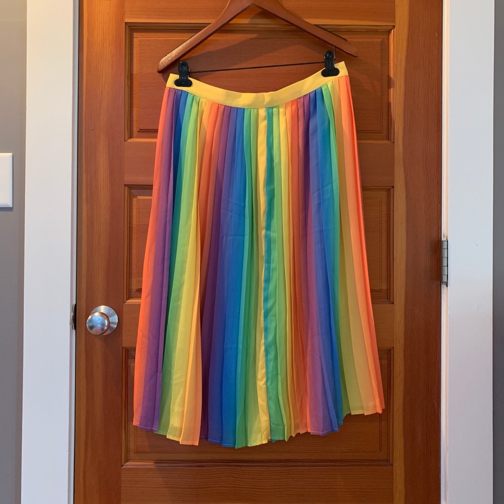 Pleated rainbow skirt